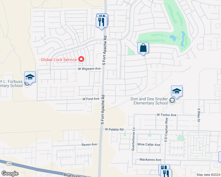 map of restaurants, bars, coffee shops, grocery stores, and more near 288 Finsbury Court in Las Vegas
