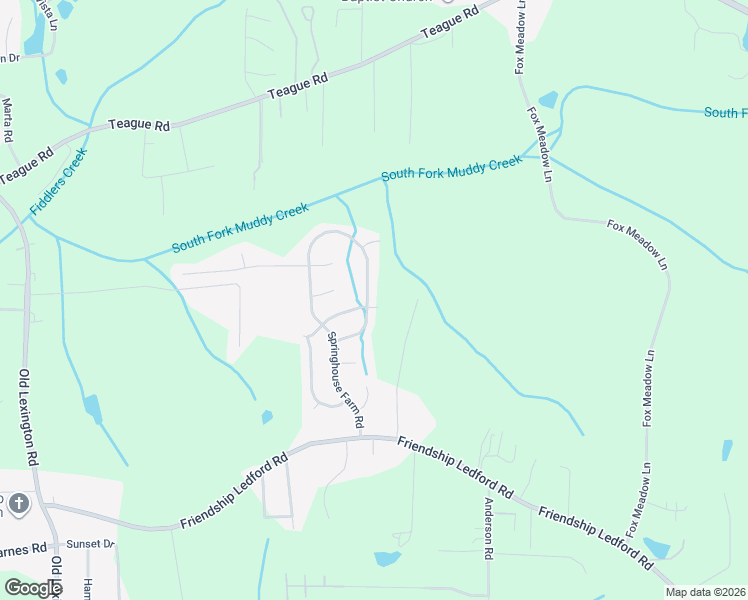 map of restaurants, bars, coffee shops, grocery stores, and more near 5365 Springhouse Farm Road in Winston-Salem