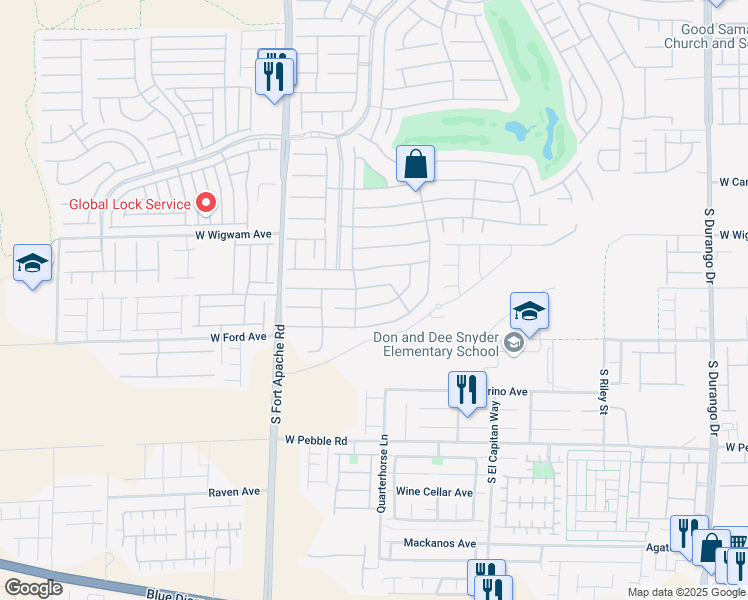 map of restaurants, bars, coffee shops, grocery stores, and more near 933 Kimbark Avenue in Las Vegas