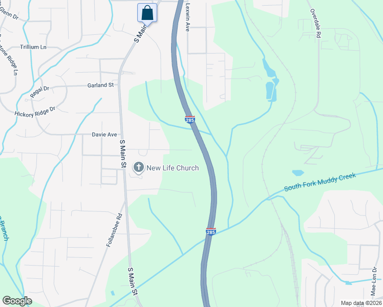 map of restaurants, bars, coffee shops, grocery stores, and more near 256 East Davidson Avenue in Winston-Salem