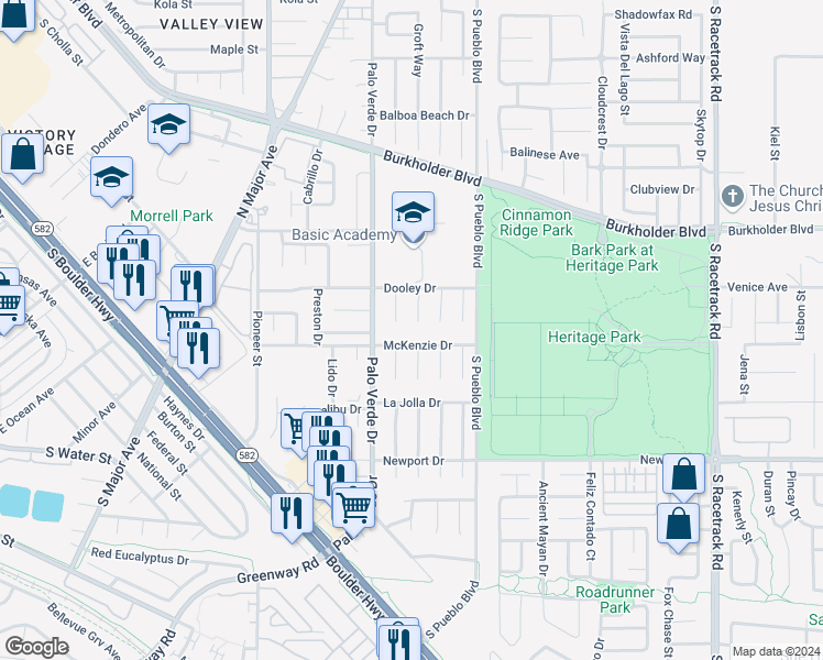 map of restaurants, bars, coffee shops, grocery stores, and more near 331 Lime Circle in Henderson