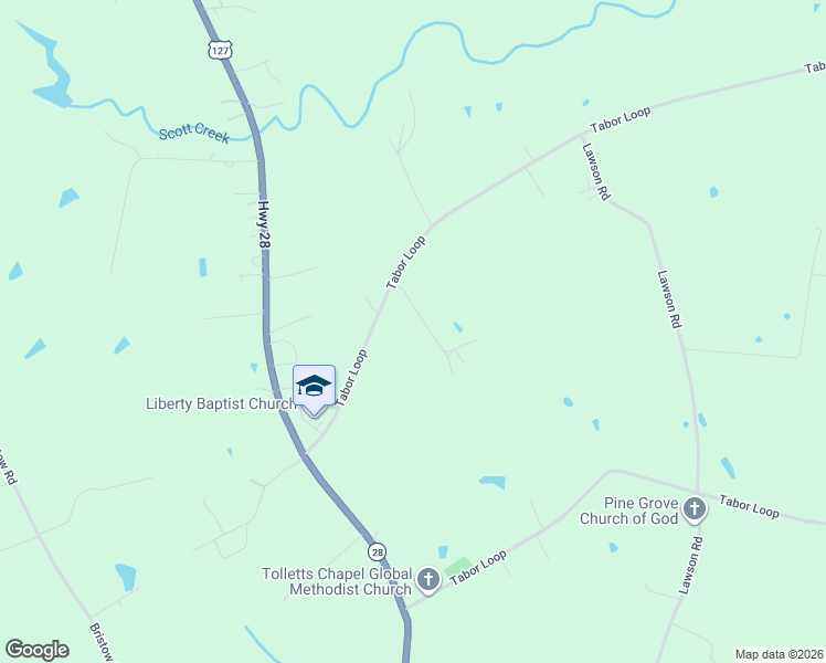map of restaurants, bars, coffee shops, grocery stores, and more near 102 Edwards Road in Crossville