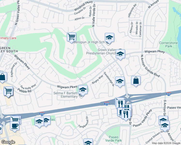 map of restaurants, bars, coffee shops, grocery stores, and more near 1842 Indian Bend Drive in Henderson
