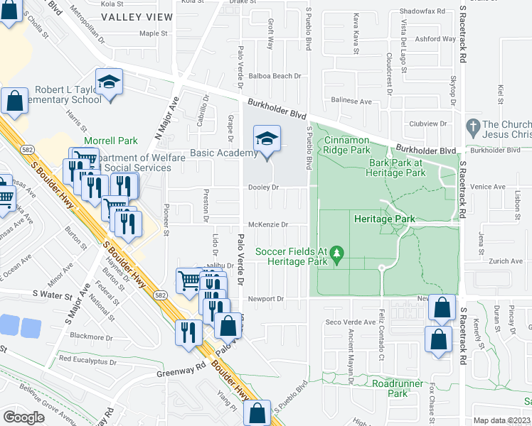 map of restaurants, bars, coffee shops, grocery stores, and more near 331 Lime Circle in Henderson