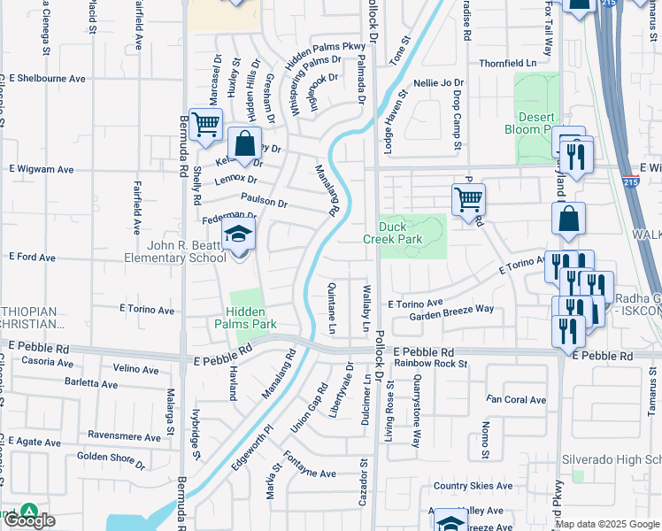 map of restaurants, bars, coffee shops, grocery stores, and more near 699 Tiffany Bend Street in Las Vegas