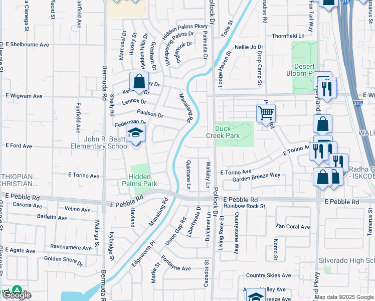 map of restaurants, bars, coffee shops, grocery stores, and more near 699 Tiffany Bend Street in Las Vegas