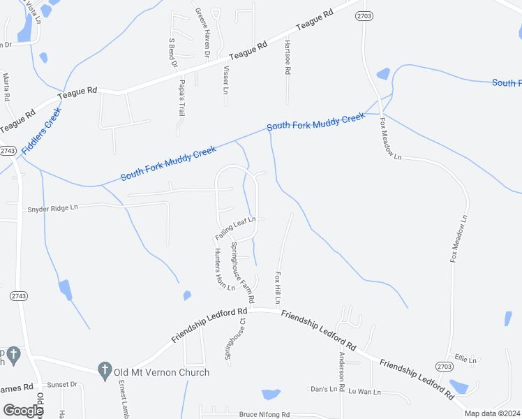 map of restaurants, bars, coffee shops, grocery stores, and more near 5370 Springhouse Farm Road in Winston-Salem