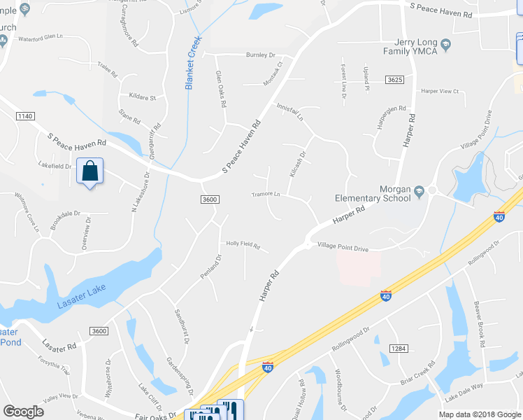 map of restaurants, bars, coffee shops, grocery stores, and more near 3504 Donegal Drive in Clemmons