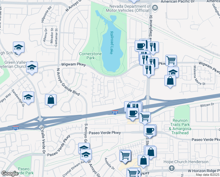 map of restaurants, bars, coffee shops, grocery stores, and more near 50 Aura de Blanco Street in Henderson