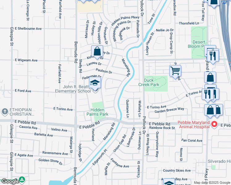 map of restaurants, bars, coffee shops, grocery stores, and more near 644 Sunset Cliff Cir in Las Vegas