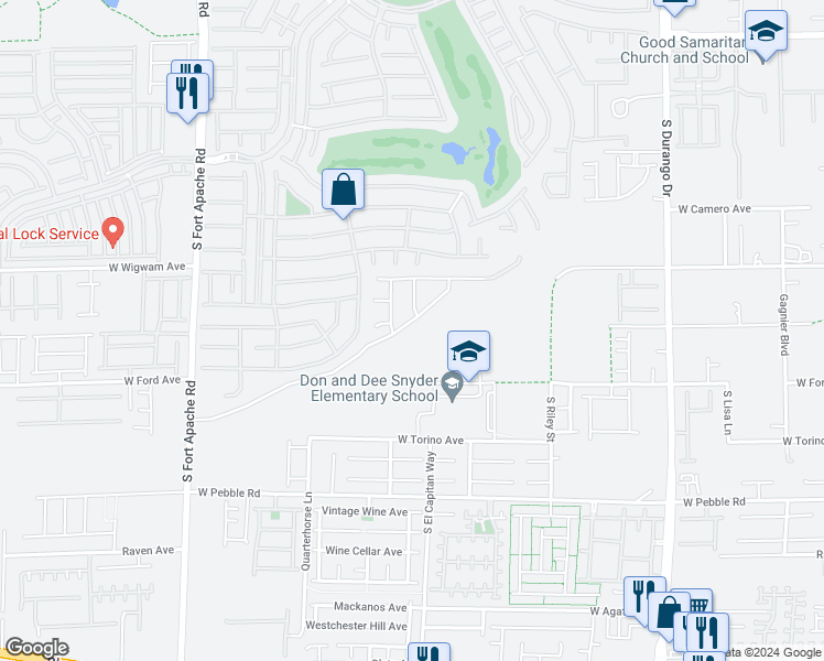 map of restaurants, bars, coffee shops, grocery stores, and more near 8612 Dusty Quail Drive in Las Vegas