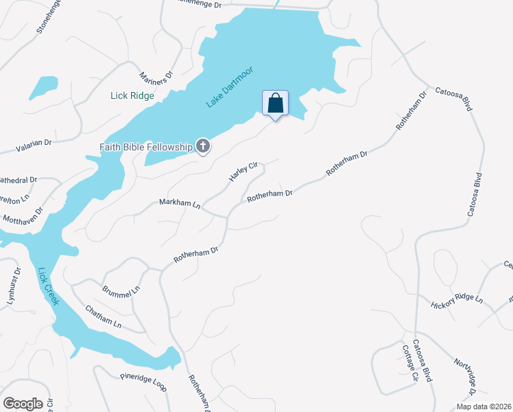 map of restaurants, bars, coffee shops, grocery stores, and more near 314 Rotherham Drive in Crossville