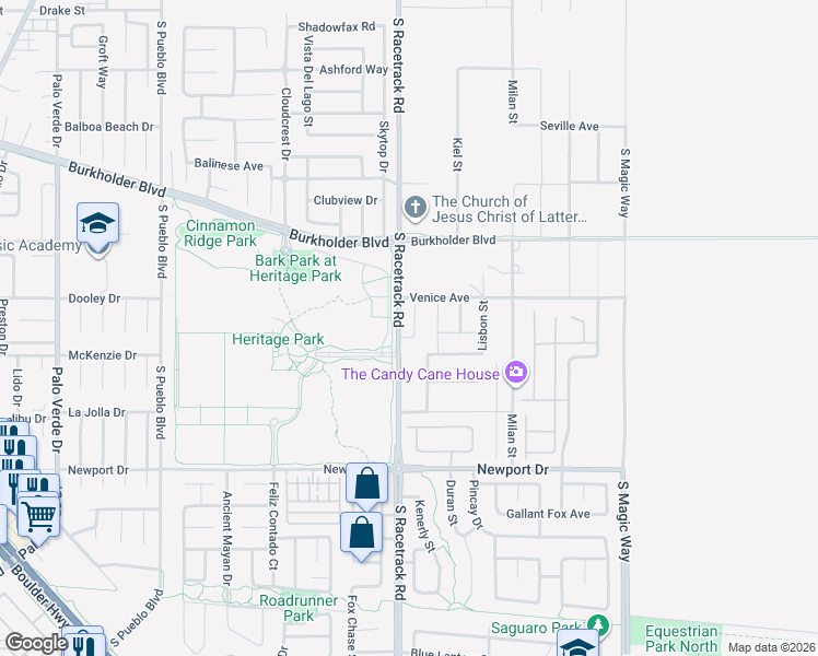 map of restaurants, bars, coffee shops, grocery stores, and more near 341 Talladega Court in Henderson