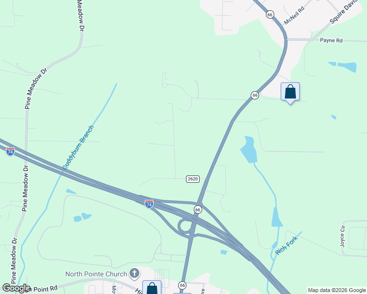 map of restaurants, bars, coffee shops, grocery stores, and more near 9765 Woodruff Rd in Kernersville
