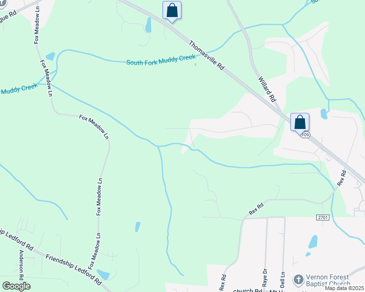 map of restaurants, bars, coffee shops, grocery stores, and more near 4036 Langden Road in Winston-Salem