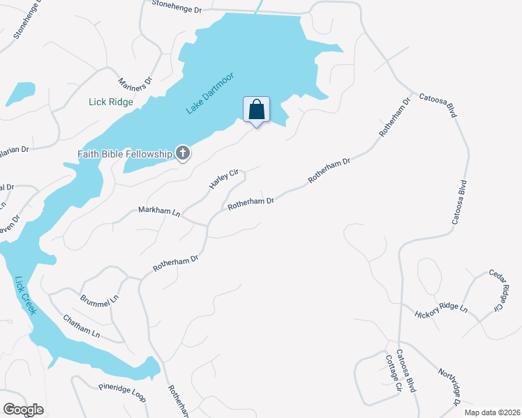 map of restaurants, bars, coffee shops, grocery stores, and more near 29 Byron Lane in Crossville