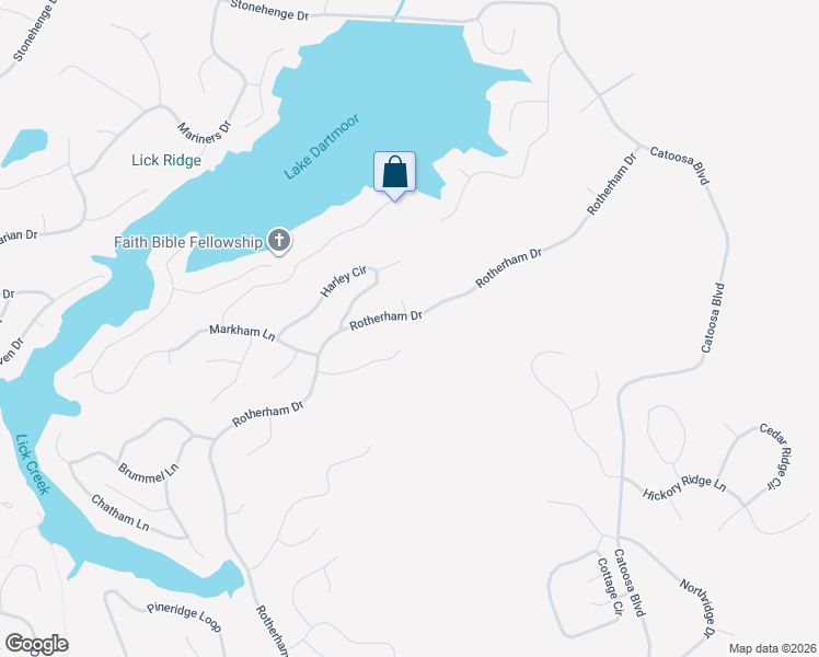 map of restaurants, bars, coffee shops, grocery stores, and more near 29 Byron Lane in Crossville