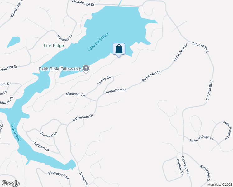 map of restaurants, bars, coffee shops, grocery stores, and more near 29 Byron Lane in Crossville