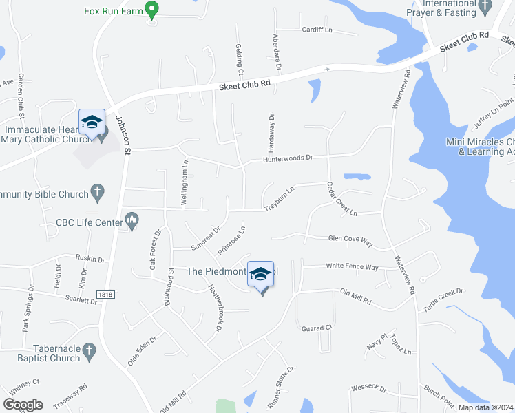 map of restaurants, bars, coffee shops, grocery stores, and more near 4001 Preswick Court in High Point