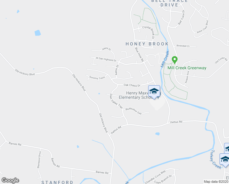 map of restaurants, bars, coffee shops, grocery stores, and more near 5621 Deer Valley Trail in Nashville