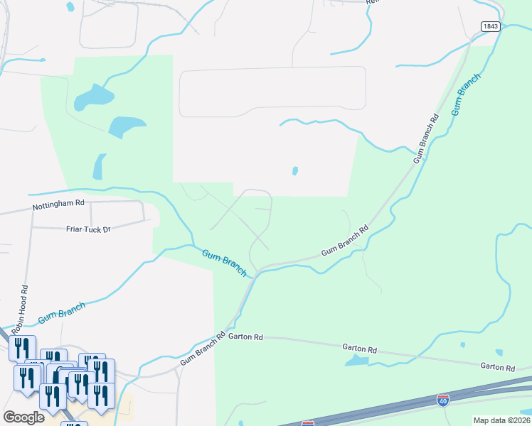 map of restaurants, bars, coffee shops, grocery stores, and more near 207 Wyburn Place in Burns