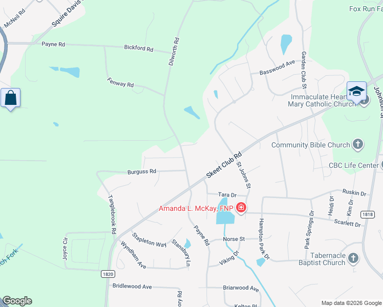 map of restaurants, bars, coffee shops, grocery stores, and more near 718 Ridgeworth Avenue in High Point