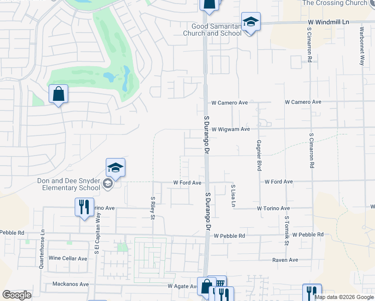 map of restaurants, bars, coffee shops, grocery stores, and more near 8574 Bobcat Valley Drive in Las Vegas