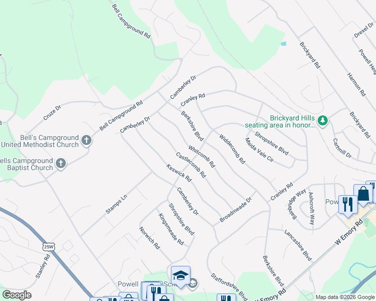 map of restaurants, bars, coffee shops, grocery stores, and more near in Powell