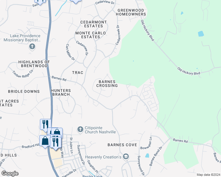 map of restaurants, bars, coffee shops, grocery stores, and more near 1959 Shaylin Loop in Nashville