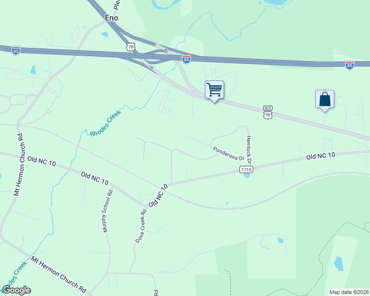 map of restaurants, bars, coffee shops, grocery stores, and more near 923 Spruce Pine Trail in Durham