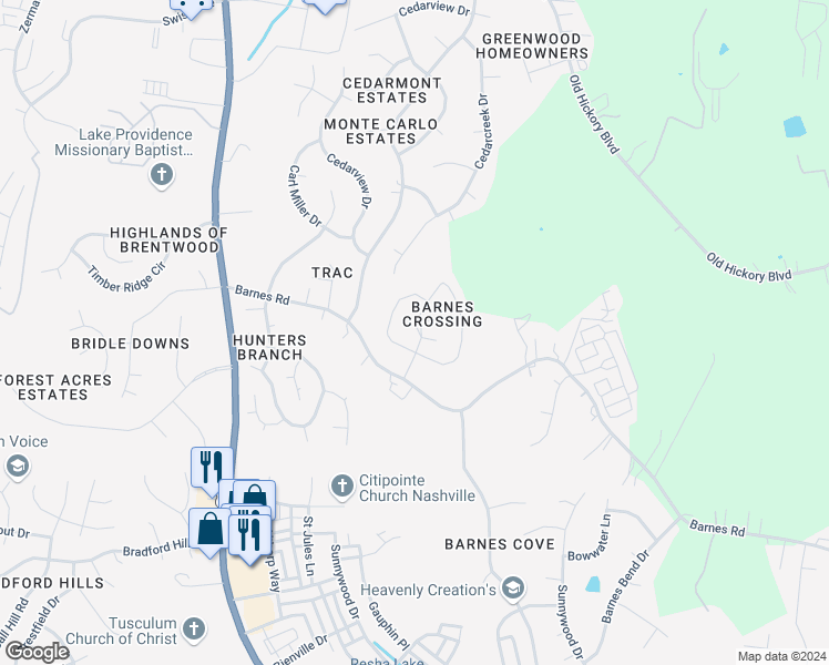 map of restaurants, bars, coffee shops, grocery stores, and more near 1882 Shaylin Loop in Nashville
