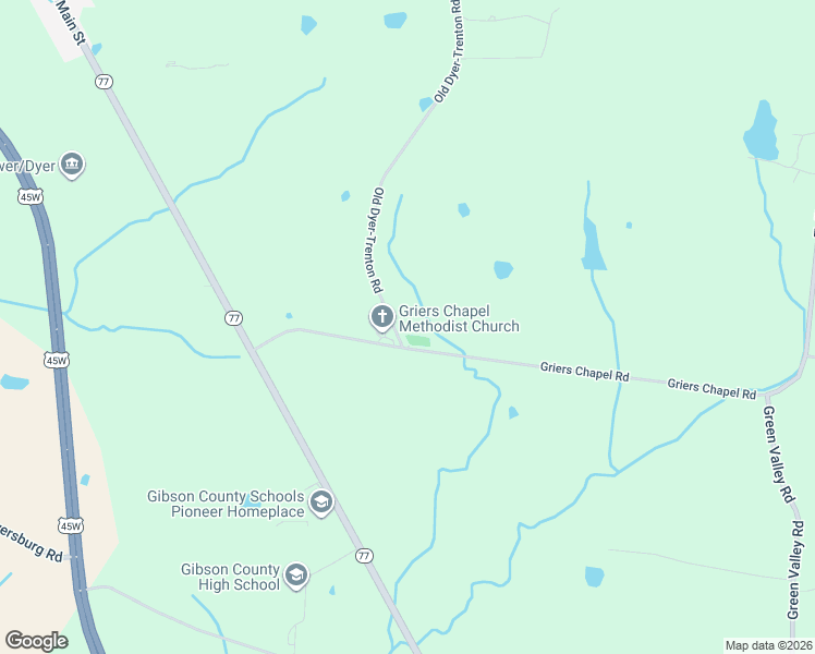 map of restaurants, bars, coffee shops, grocery stores, and more near 39-51 Griers Chapel Rd in Dyer