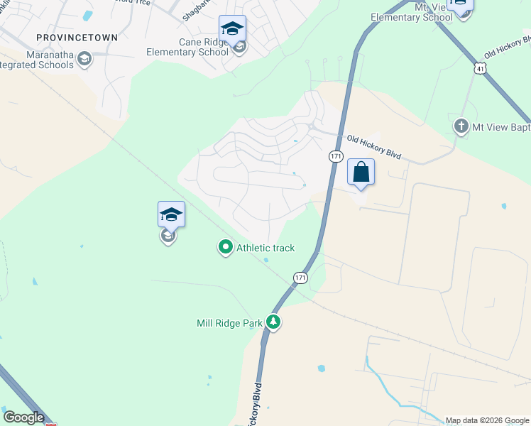 map of restaurants, bars, coffee shops, grocery stores, and more near 805 Birchmill Point North in Nashville