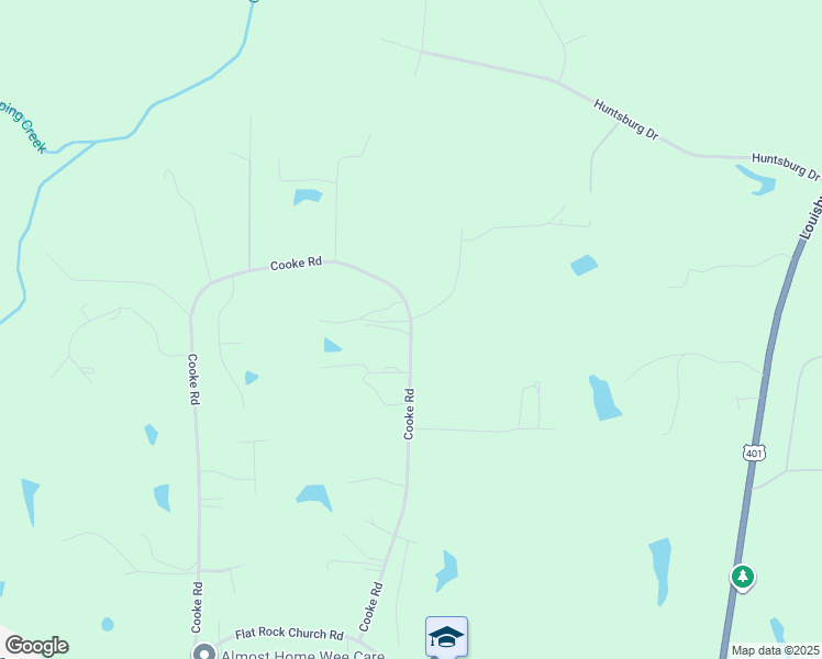 map of restaurants, bars, coffee shops, grocery stores, and more near 728 Cooke Road in Louisburg