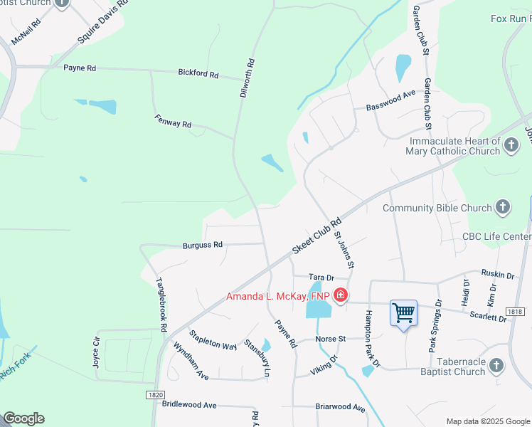map of restaurants, bars, coffee shops, grocery stores, and more near 212 NEAR Dilworth Road in High Point