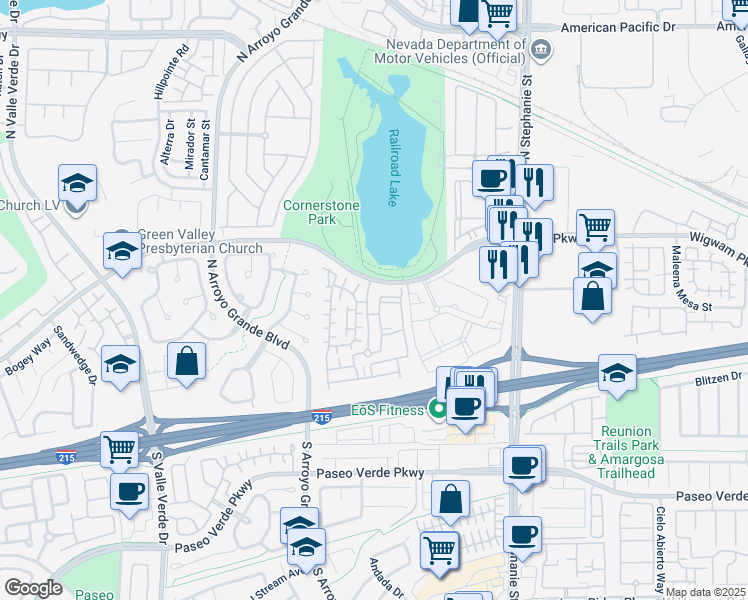 map of restaurants, bars, coffee shops, grocery stores, and more near in Henderson