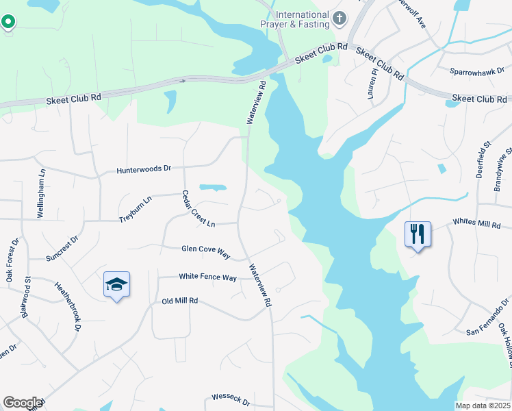 map of restaurants, bars, coffee shops, grocery stores, and more near 2409 Tweedmore Court in High Point