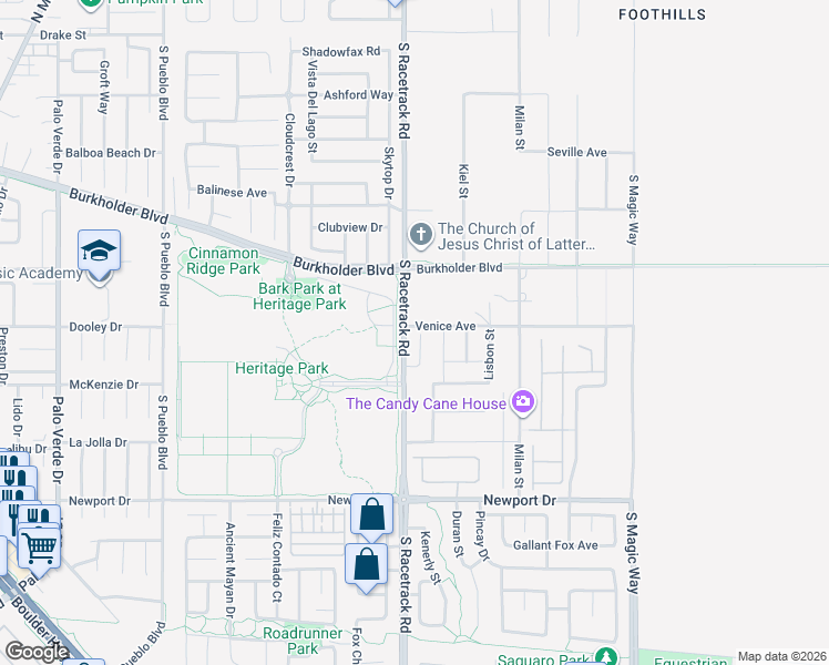 map of restaurants, bars, coffee shops, grocery stores, and more near 321 Talladega Court in Henderson