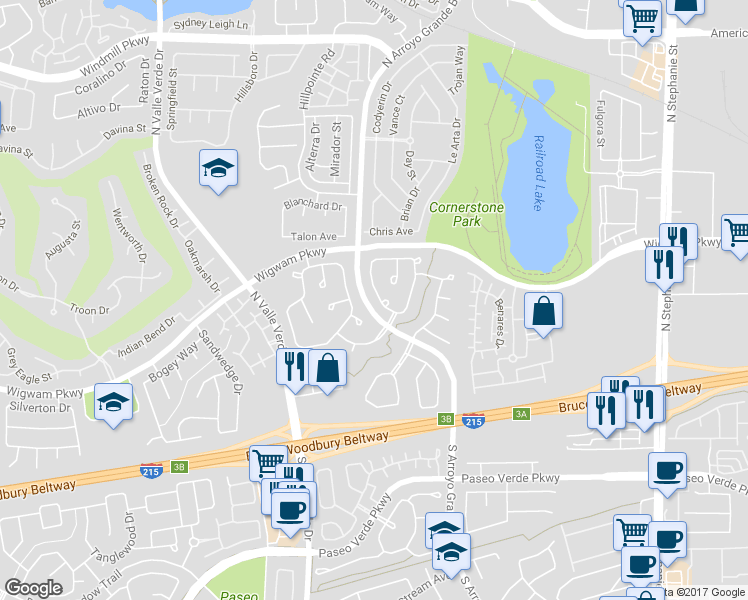 map of restaurants, bars, coffee shops, grocery stores, and more near 1679 Long Horizon Lane in Henderson