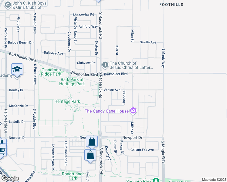 map of restaurants, bars, coffee shops, grocery stores, and more near 1029 Venice Avenue in Henderson
