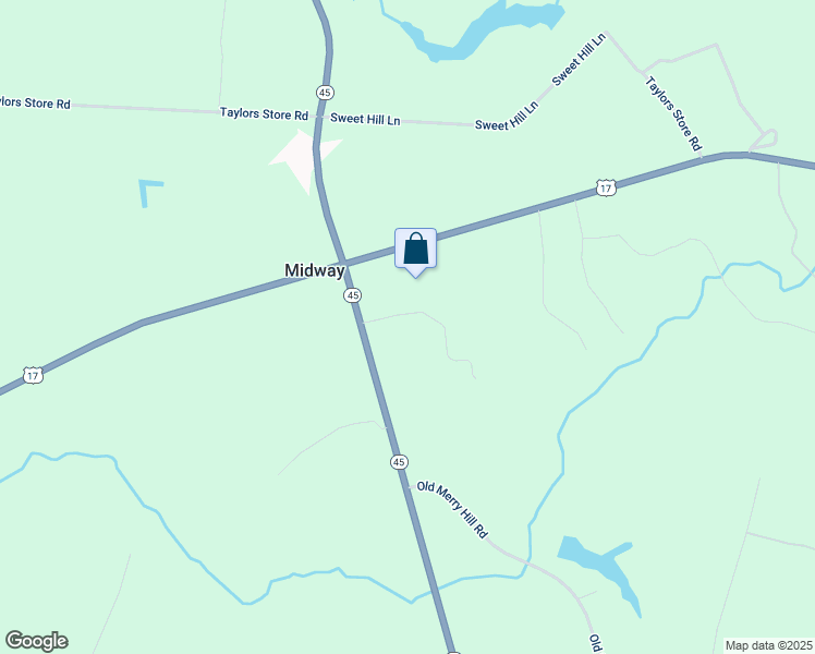 map of restaurants, bars, coffee shops, grocery stores, and more near 117 North Carolina 45 in Merry Hill