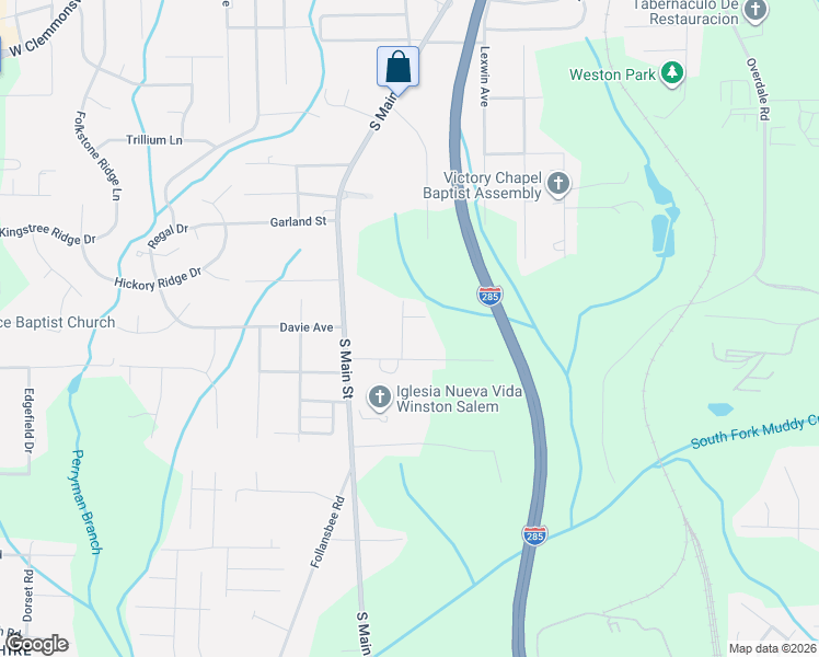 map of restaurants, bars, coffee shops, grocery stores, and more near 309 Walnut Hollow Court in Winston-Salem
