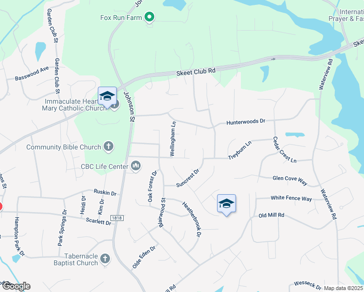 map of restaurants, bars, coffee shops, grocery stores, and more near 1704 Crinan Court in High Point