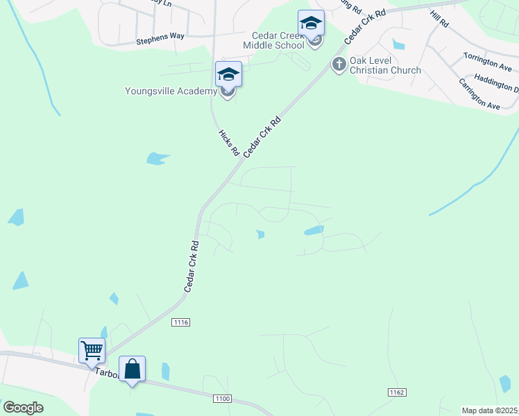 map of restaurants, bars, coffee shops, grocery stores, and more near 230 Windbreak Lane in Youngsville
