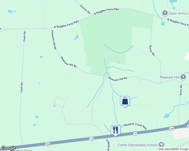 map of restaurants, bars, coffee shops, grocery stores, and more near 8115 A M Luttrell Road in Knoxville