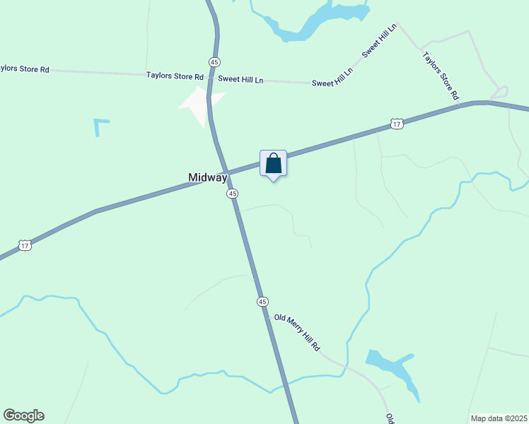 map of restaurants, bars, coffee shops, grocery stores, and more near 105 North Carolina 45 in Merry Hill