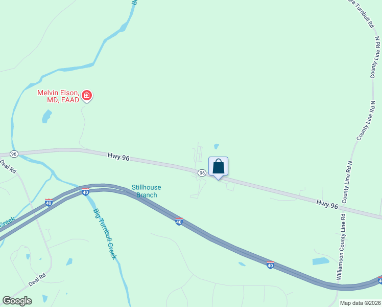 map of restaurants, bars, coffee shops, grocery stores, and more near 4119 Tennessee 96 in Burns