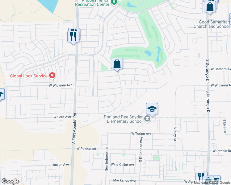 map of restaurants, bars, coffee shops, grocery stores, and more near 160 Walkinshaw Avenue in Las Vegas