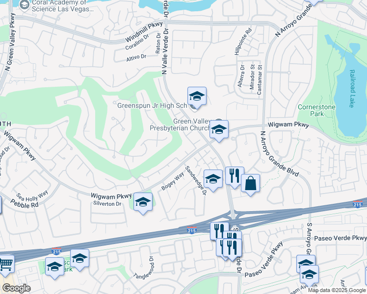map of restaurants, bars, coffee shops, grocery stores, and more near 56 Grossinger Court in Henderson