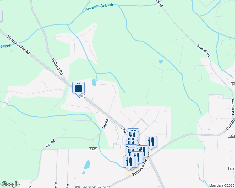 map of restaurants, bars, coffee shops, grocery stores, and more near 4619 Devoe Road in Winston-Salem